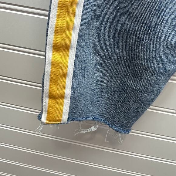 GAP Denim True Skinny High Rise Jeans W/Yellow Stripe on Side of Legs Size 31T - Picture 4 of 11